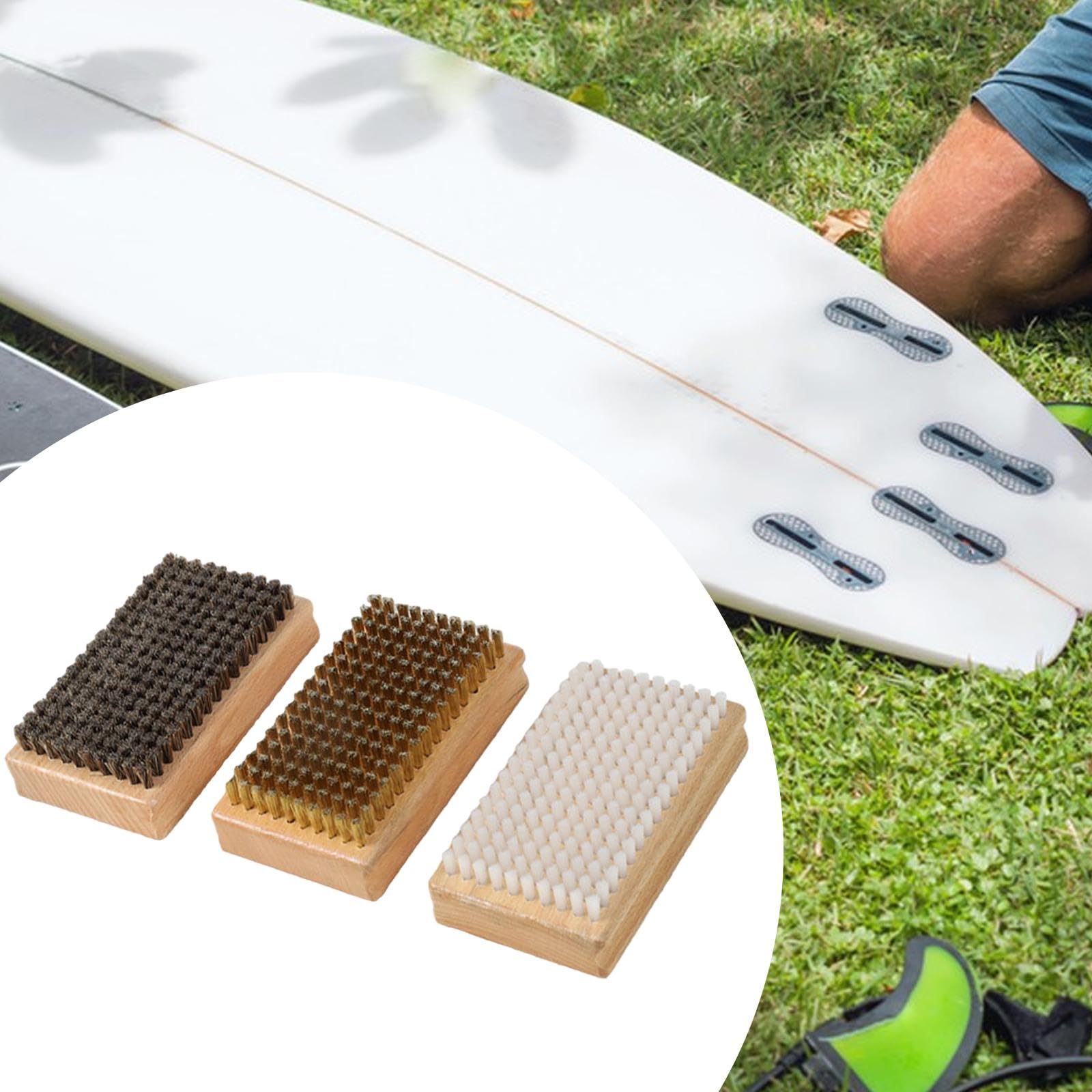 3X Spazzole per Cera da Snowboard, Set di Spazzole per Tavola da, Spazzole per Tuning, Spazzole per Manutenzione in Crine di Cavallo, Spazzole per