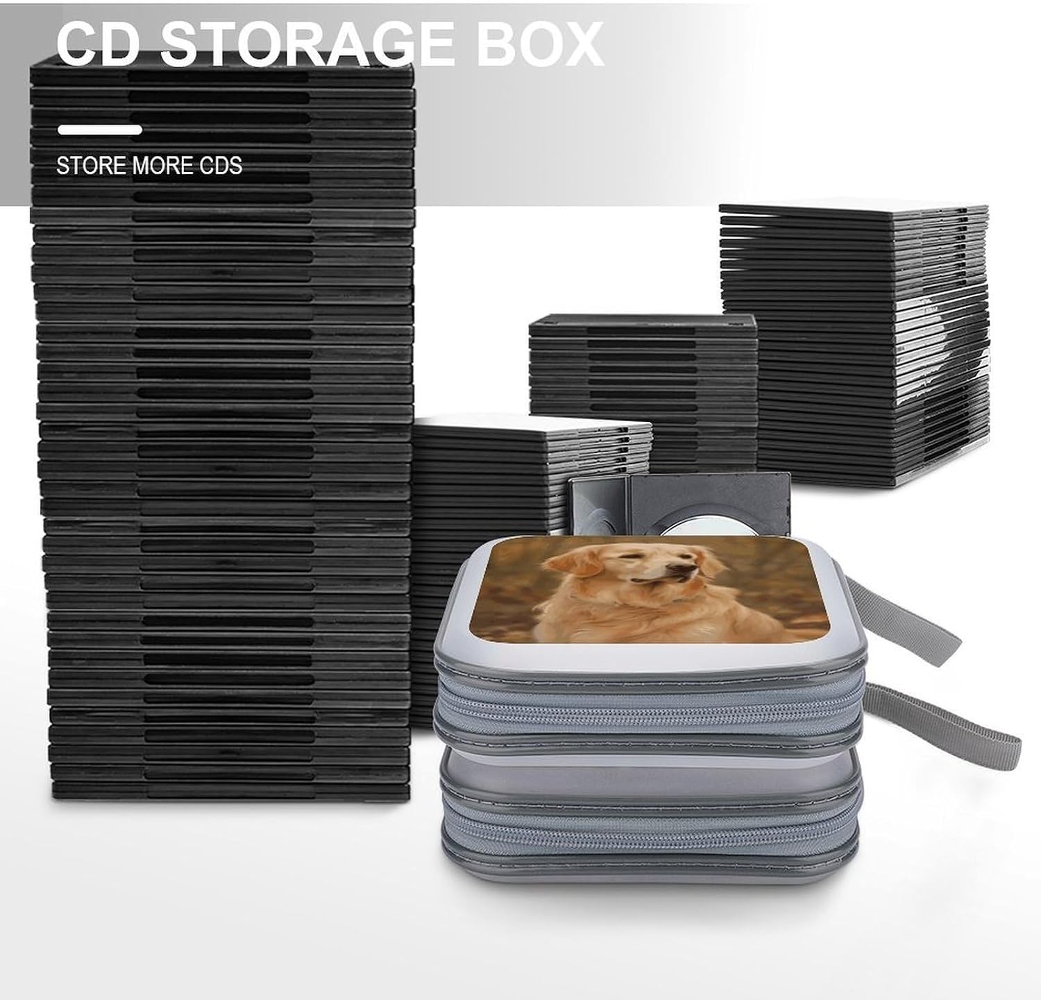 Golden Retriever CD Case CD Storage Box DVD Sleeves