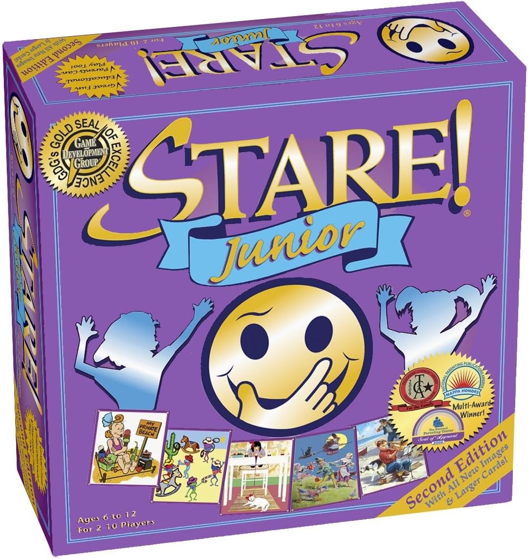 Stare Junior – Award-Winning Board Game Where Fun Image Cards Challenge Kids’ Observational Powers – Family Game for Ages 6 & Up Stare Junior – Award-Winning Board Game Where Fun Image Cards Challenge Kids’ Observational Powers – Family Game for Ages 6 & Up