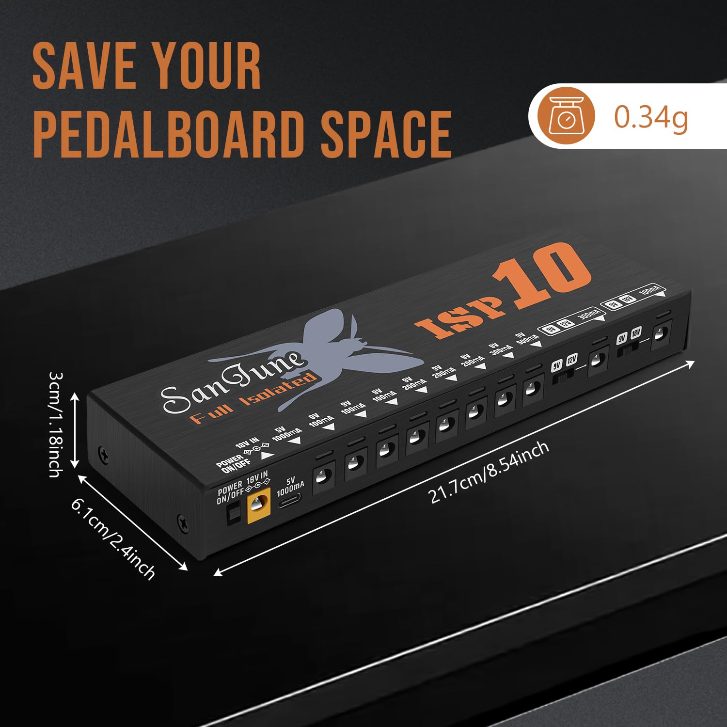 Gitarre Isoliertes Pedal Netzteil 12 DC Ausgänge Voll Isoliert für 9V/12V/18V Effektpedal