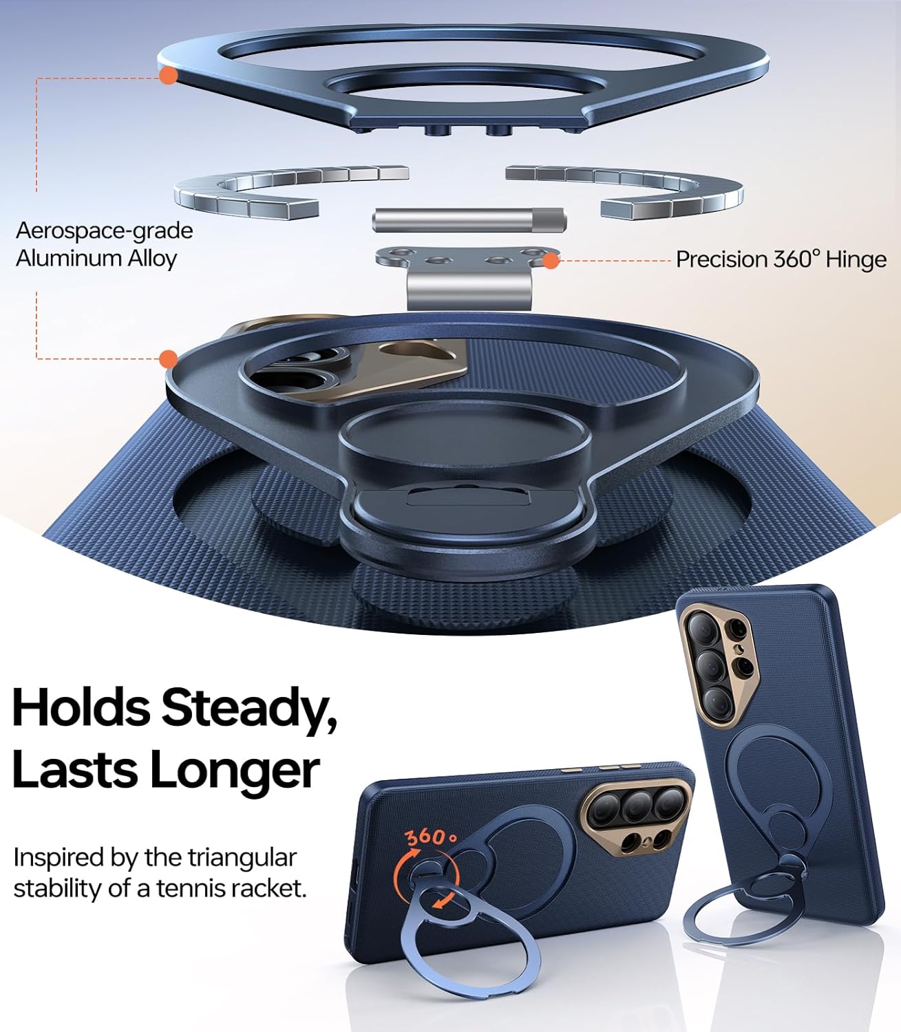 leather for samsung galaxy s26 ultra case with 360 magnetic stand, [official feel] fit for magsafe [mil-grade protection] shockproof anti-scratch phone case for samsung s26 ultra case,blue