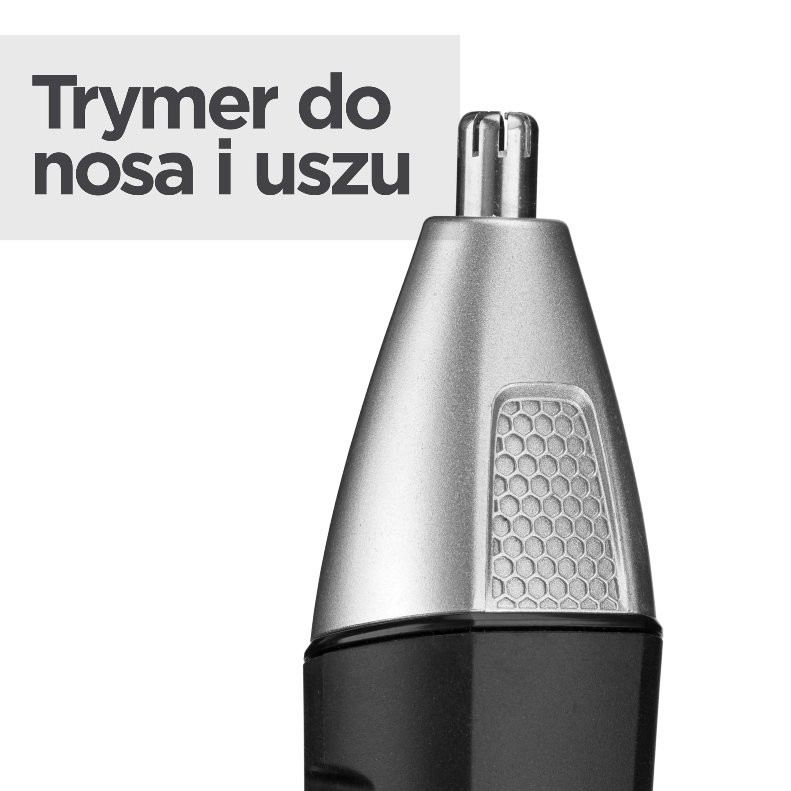 BaByliss Lithium Power 11 w 1 Multi-Trimmer - bezprzewodowy zestaw do pielęgnacji, w tym trymer do brody i trymer do nosa, wodoodporny, prezent dla mężczyzn, czarny/szary, MT812E