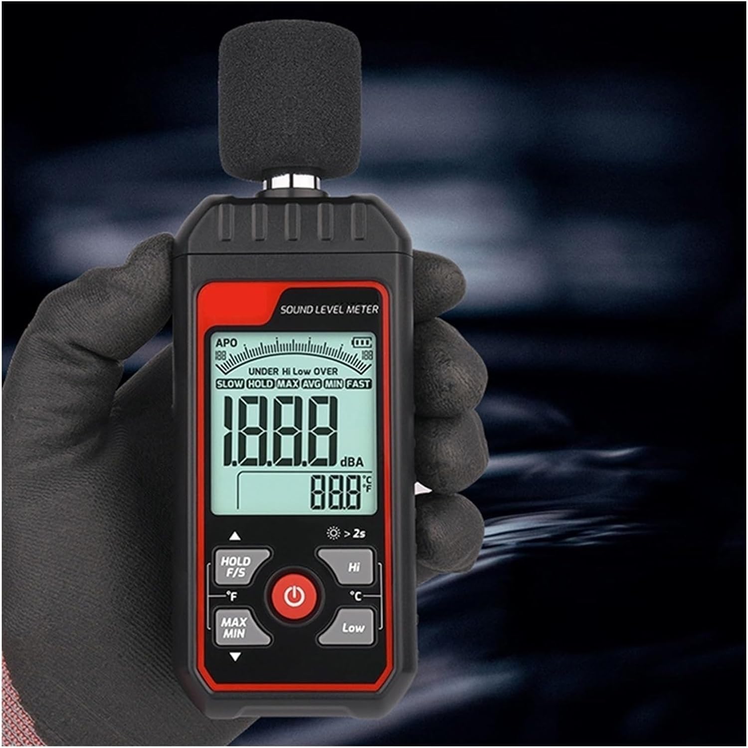 Misuratore di Decibel Misuratore di Livello sonoro Digitale Registratore Strumento di misurazione del Rumore Audio Conservazione dei Dati