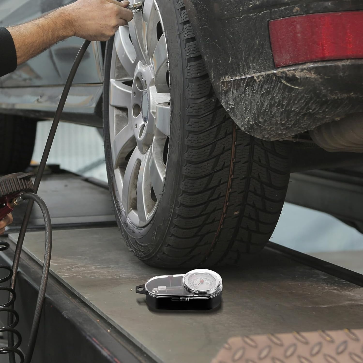 Car Tire Pressure Gauge Stainless Steel Portable High-Precision Tyre Pressure Tester Plastic Case