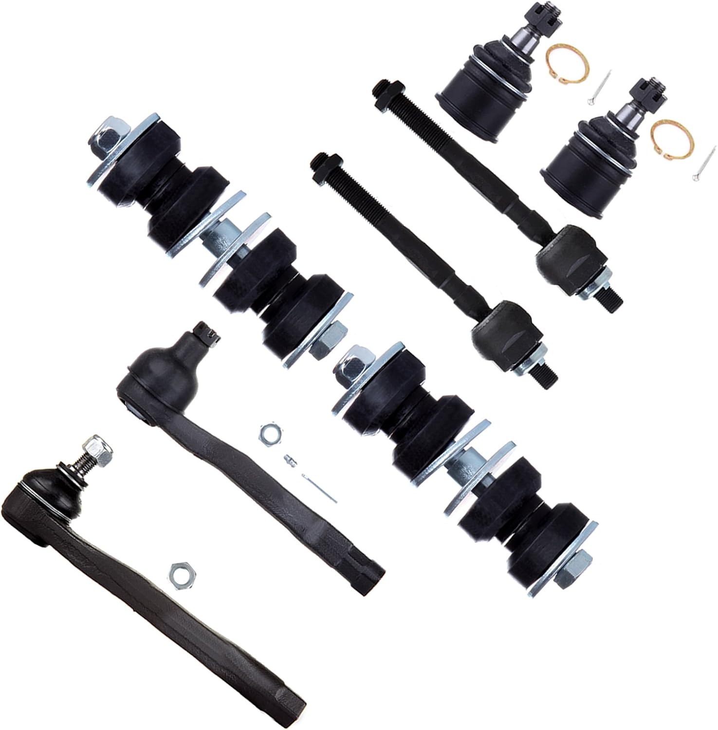 SCITOO 8-PC SET Front Suspension Sway Bar Link Kit - Fit For Acura Integra For Honda Civic For Honda Civic del Sol Front Sway Bar End Link Inner Tie Rod End Outer Tie Rod End Lower Ball Joint