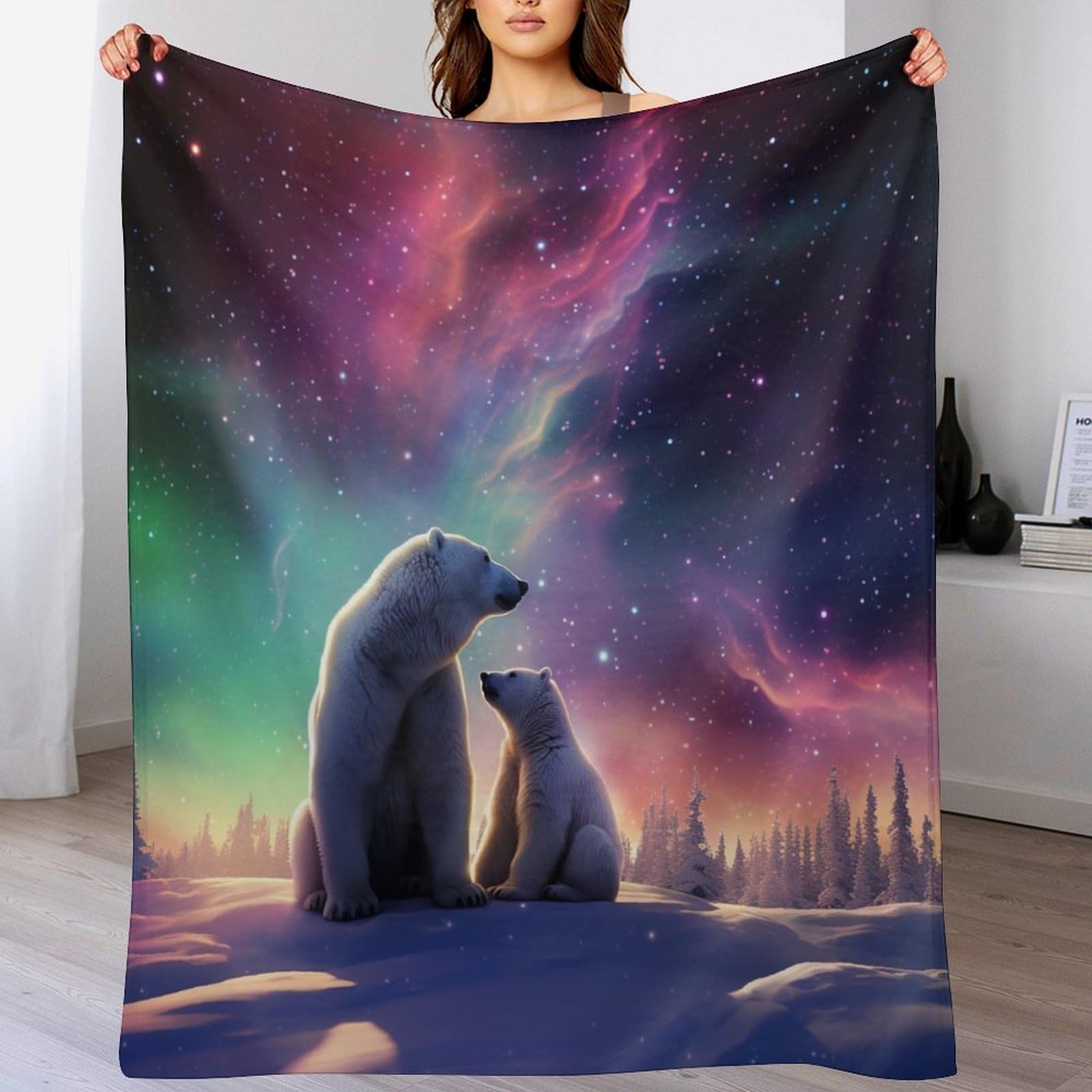 Couverture douce et moelleuse Polar Ours flannel pour réchauffer toute la famille