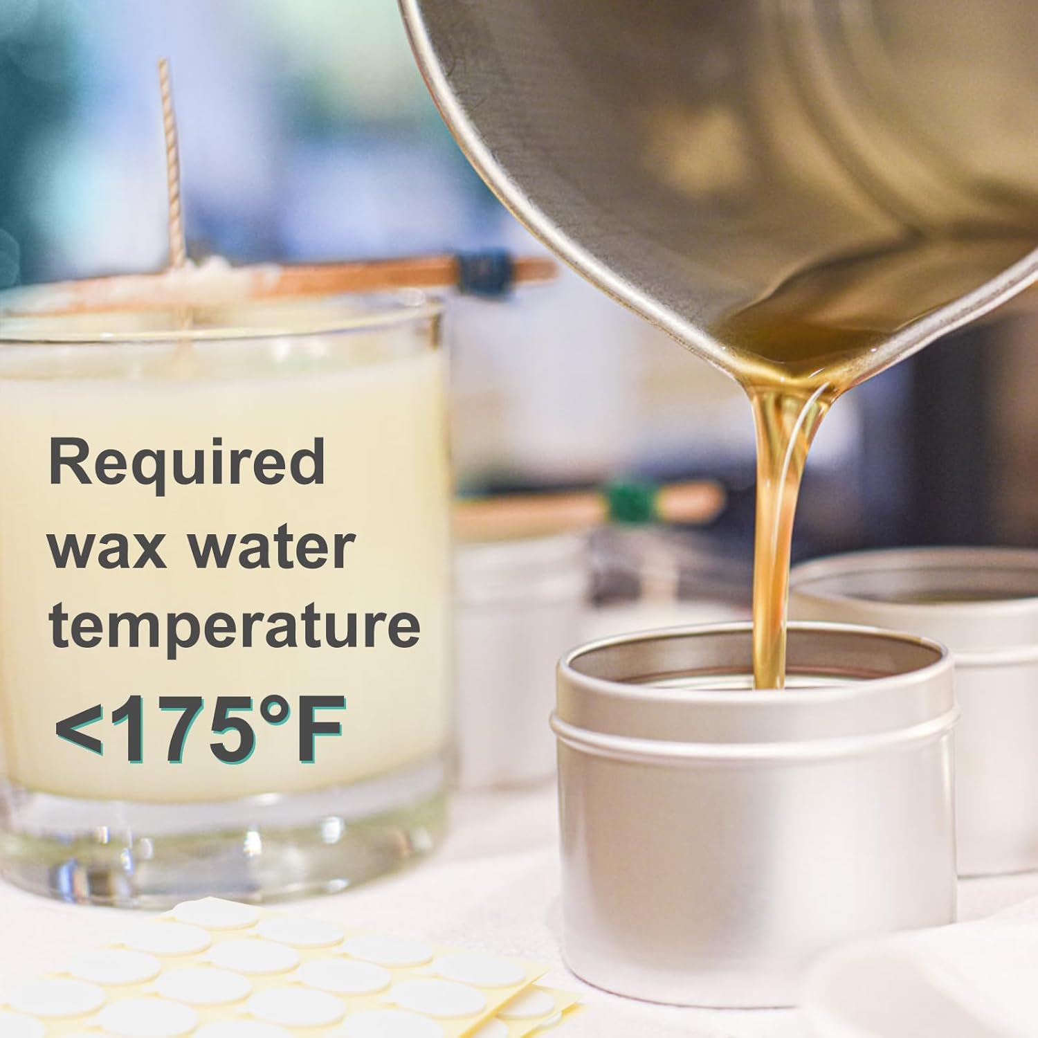 1200PCS Candle Wicks for Candle Making, Candle Wick Stickers, Heat Resistance Double-Sided Stickers with The Little ”Tail “, Stickers for Candle Making (Pack of 2)