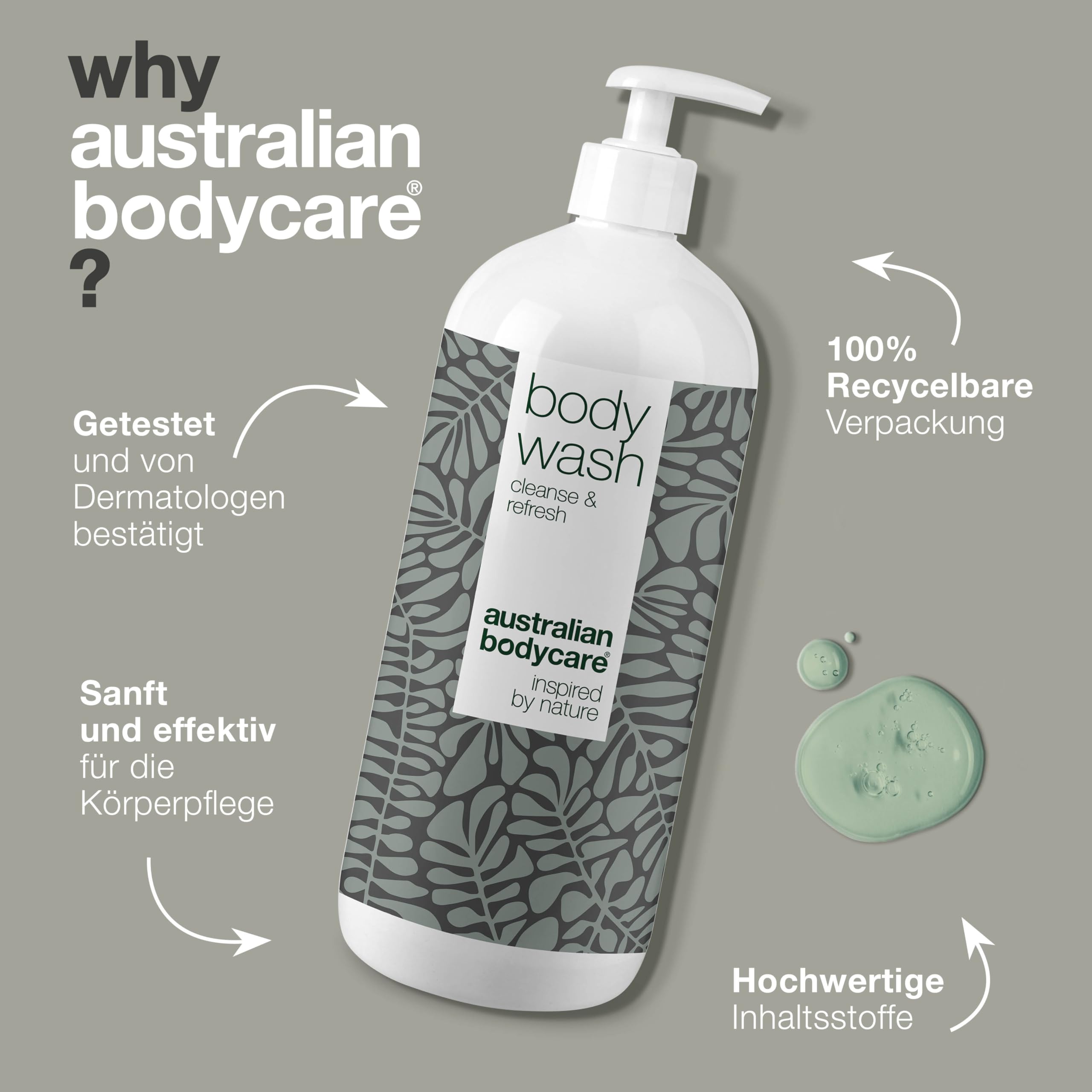 Teebaumöl Duschgel 1000ml by Australian Bodycare – 100% Vegan, Für Unreine, Trockene Haut, Juckreiz, Körpergeruch & Schweiß, Auch bei Pilz