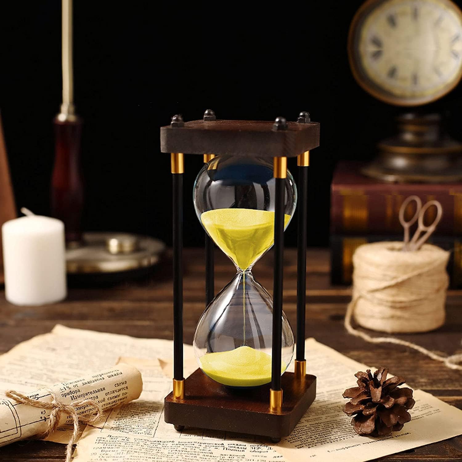 reloj de arena, decoración de escritorio, Reloj de arena Reloj de arena Temporizadores Protección dual Seguridad infantil Reloj de arena Asistente de gestión del tiempo, regalo creativo (30 minutos/60