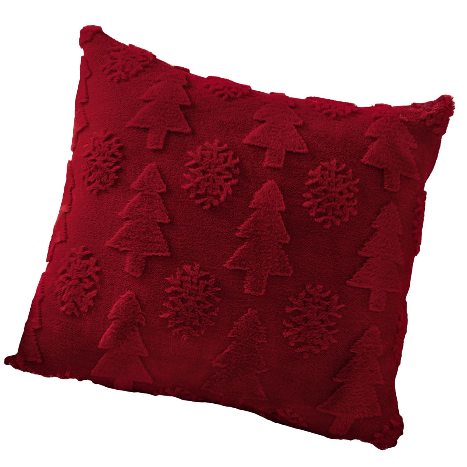 Elnwnnkc Red Sturdy Polyester Pillow Cover Fade Resistant Child Safe Animal Friendly Celebration Home Accessories Family Christmas Pillows