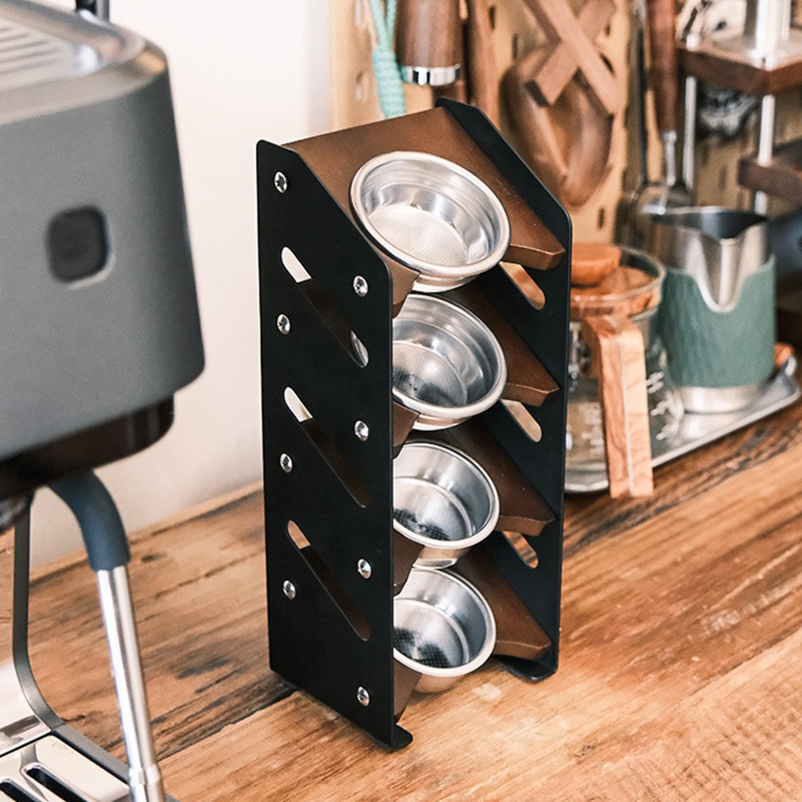 Homyl Accessorio per Portafiltro per Caffè Espresso, Portafiltro a 4 Scomparti