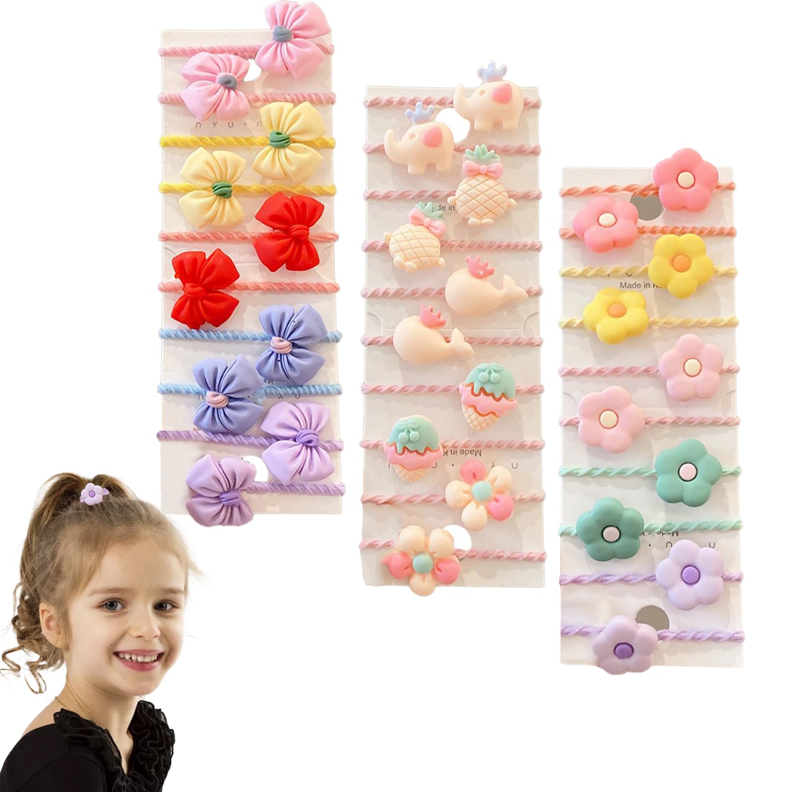 3 Sets of 10 Each, Hair Accessories for Kids Girls, Rubber Band for Hair, Cute Floral Hair Bands for Baby Girls, Toddlers, and Women, Ideal for School, Parties, and Daily Use-image-42