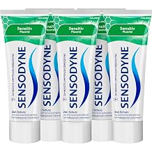 Sensodyne Sensitive Fluoride Toothpaste 5 x 75 ml Pain Sensitive Teeth