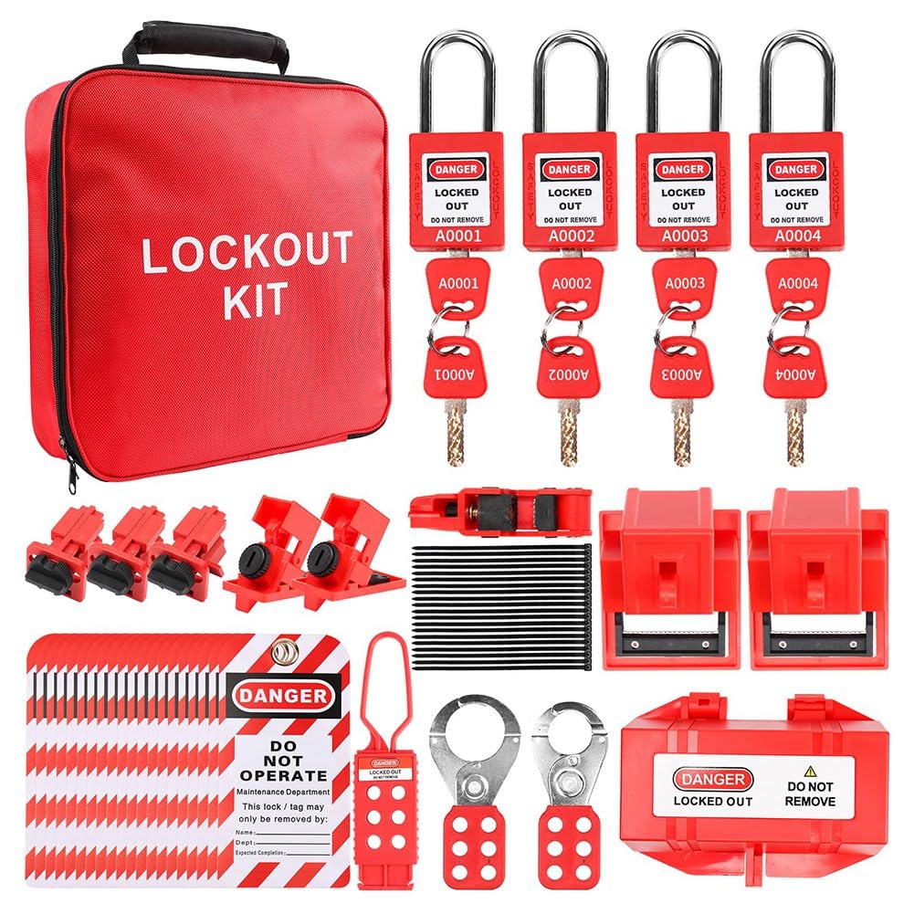Kit de verrouillage électrique 57 pièces pour disjoncteur étiquette et prise de sécurité