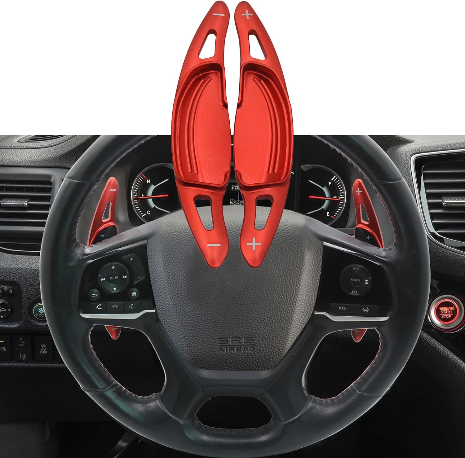 Aluminium Steering Wheel Shift Paddles Extension for Honda Odyssey/Passport/Pilot/Ridgeline Steering Wheel Accessories（red）