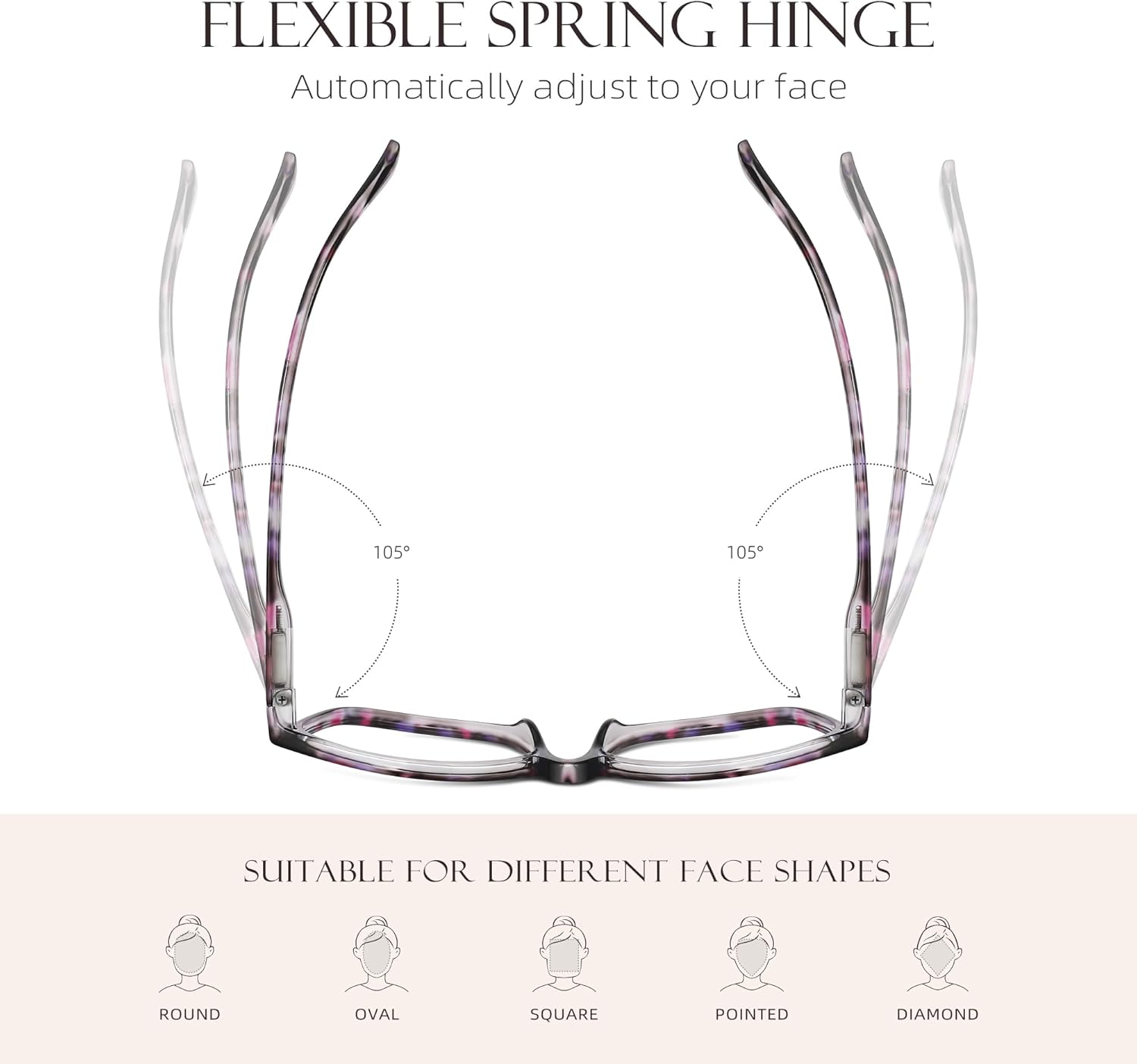 Reading Glasses for Women Men - Classic Blue Light Blocking Glasses,Anti Glare/Eyestrain Computer readers(Floral,2.0X) - Image 6