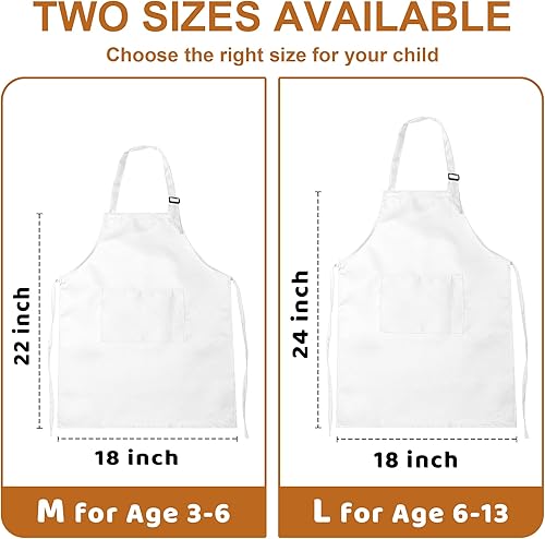 Miniatura 2 de 2 delantales para niños, delantales de artistas con bolsillos, delantales de chef ajustables para cocinar, pintura de respaldo de cocina