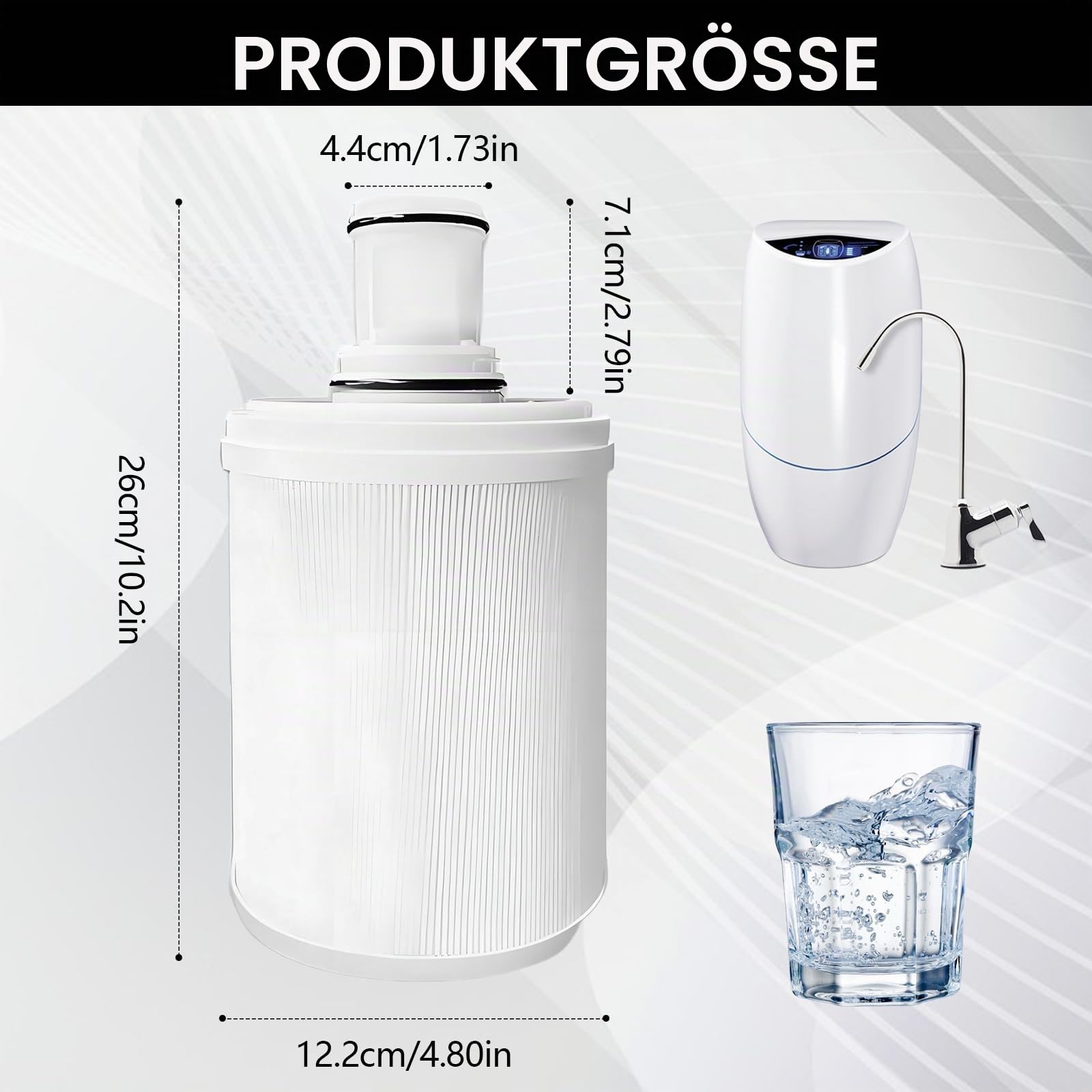 Wasserfilter Kompatibel mit Amway espring 100186M/100188CH, HEPA Aktivkohle-Filtration, Hochpräzise Aktivkohle Filterkartusche, Wasserfilter Kartuschen, Verbesserte Wasserqualität