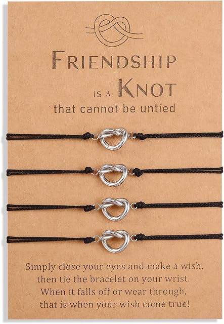 Cheerslife 2/3/4 Friendship Bracelet Love Heart Knot Forever Infinity Best Friend Sisters Long Distance Matching Bracelets Birthday Party Gift Set for Women Girls Boys Mother Daughter