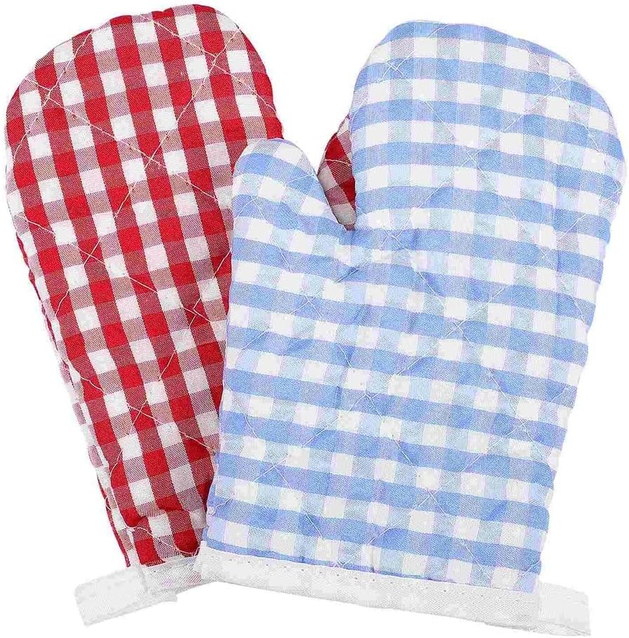 2 Pcs Oven Gloves Kitchen Heat-Resistant Microwave Baking