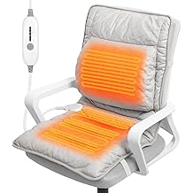 Heated Seat Cushion for Office Chair with Lumbar Support, Extra Large Heated Chair Pad for Pain Relief, Auto Shut Off, 3 Heating Levels, Chair Warmer for Full Back, Waist, Hip, Thigh, Home Use, Grey