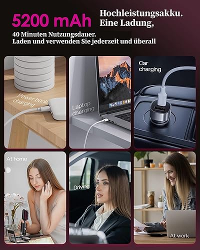 Miniatura 6 de Porta - Cepillo alisador de pelo inalámbrico, cepillo alisador portátil para viajes, mini alisador iónico para mujer, ligero y mini para llevar,