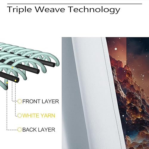 Miniatura 5 de Cortinas opacas espaciales para decoración del hogar, universo de agujero negro, galaxia, nebulosa, ojales, aislamiento térmico, cortinas de