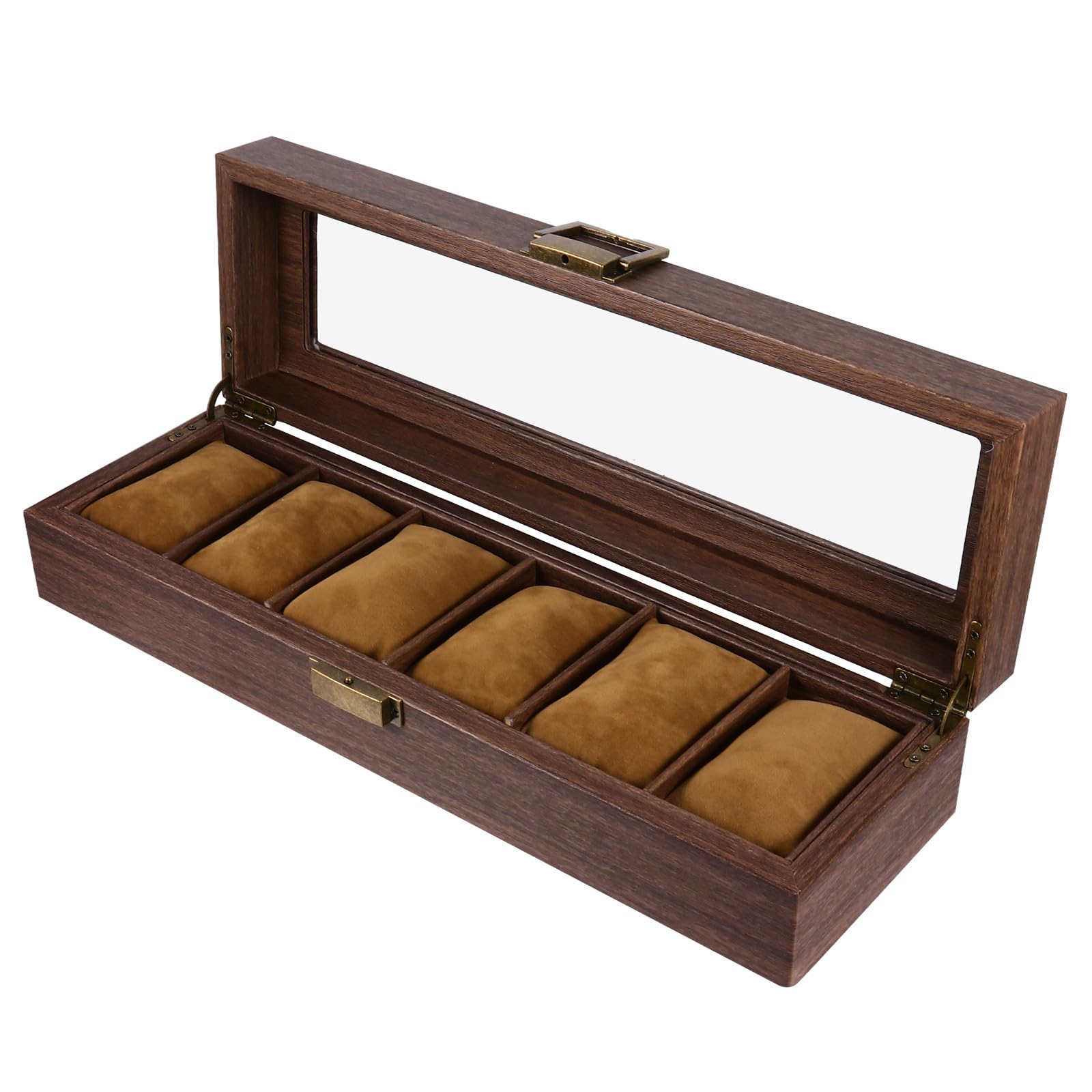 Scatola Porta Orologi Uomo Legno, Contenitore Elegante Marrone per Gioielli