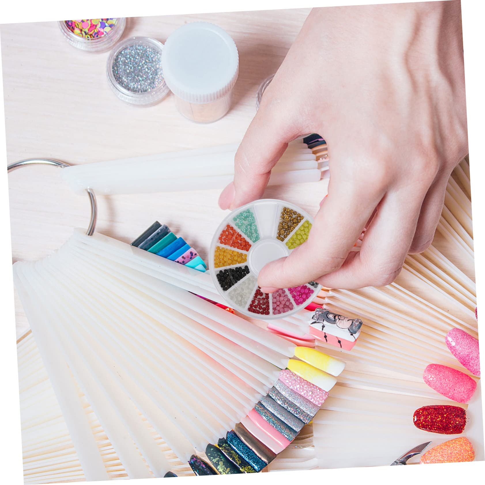 VICASKY Manicure Caviar Beads 12 Vibrant Colors Nail Art Beads Add Charm to Your Nails for