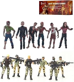 LIVELYOU Army Men Soldier and Zombie Action Figure Toys Realistic Battle Scene Playset Collections Decoration for Boys Adults Kids (12PCS)