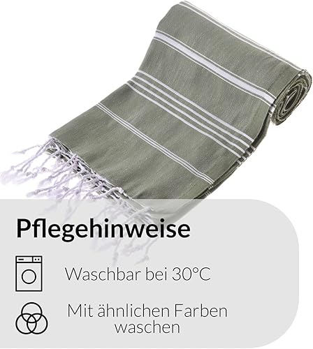 Miniatura 7 de Toalla de playa turca XXL, 37 x 69 pulgadas, 100% algodón, certificado Oeko-TEX, secado rápido, prelavada, súper suave, toalla de viaje ligera,