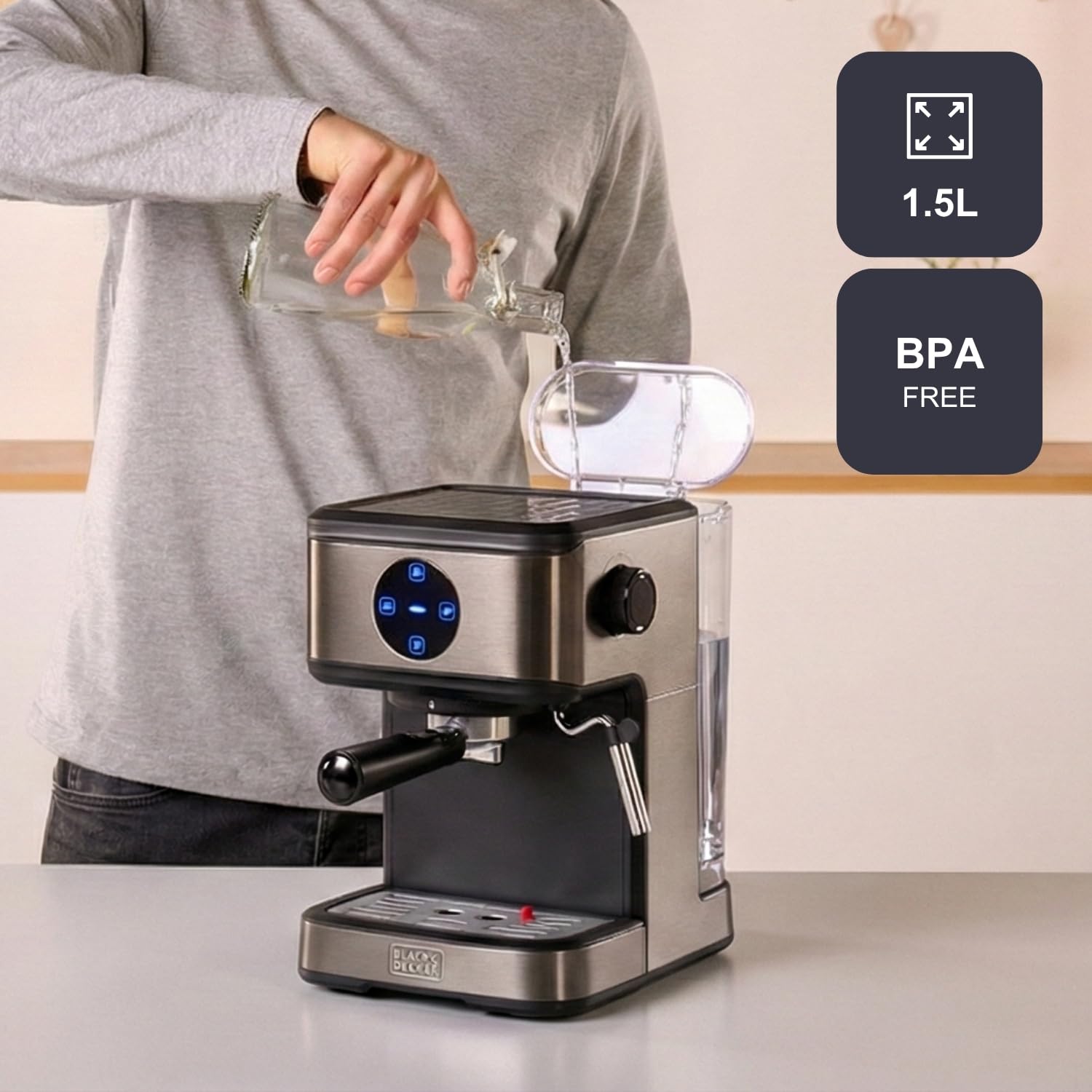 Black Decker Espressomaschine BXCO850E, Warmhaltefunktion für Tassen