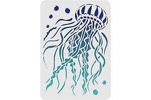 FINGERINSPIRE Ocean Stencil: Jellyfish Canvas for Artisans