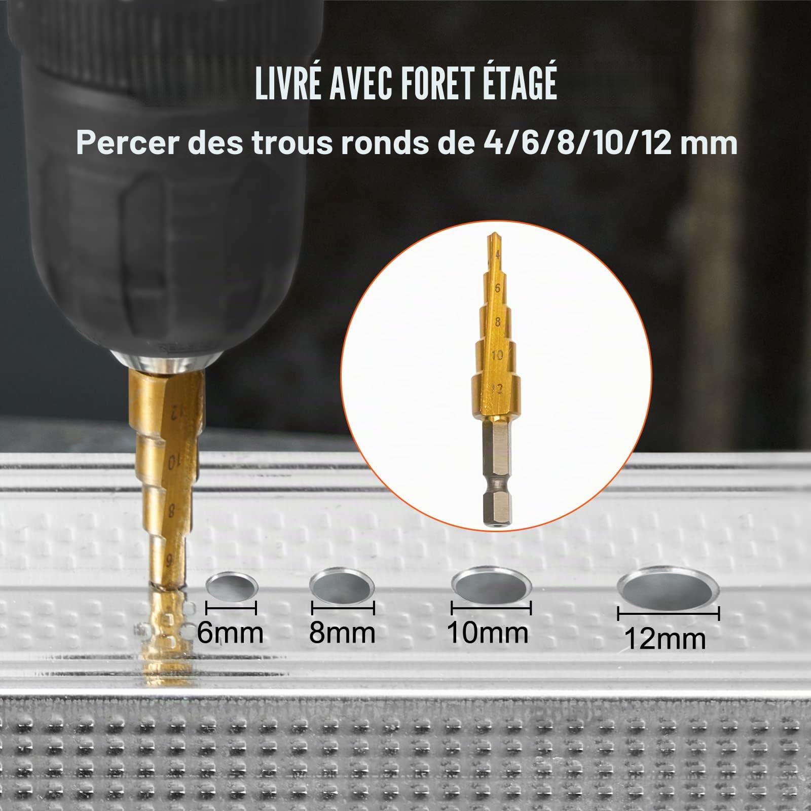 VEVOR Grignoteuse de Tôle Double Tête Rotative à 360° Coupe-Plaque de Perceuse Électrique de 1500-3000 tr/min Épaisseur de Coupe 1,6 mm Cisaille à Tôle sur Perceuse pour Couper Métaux Plastique Bois