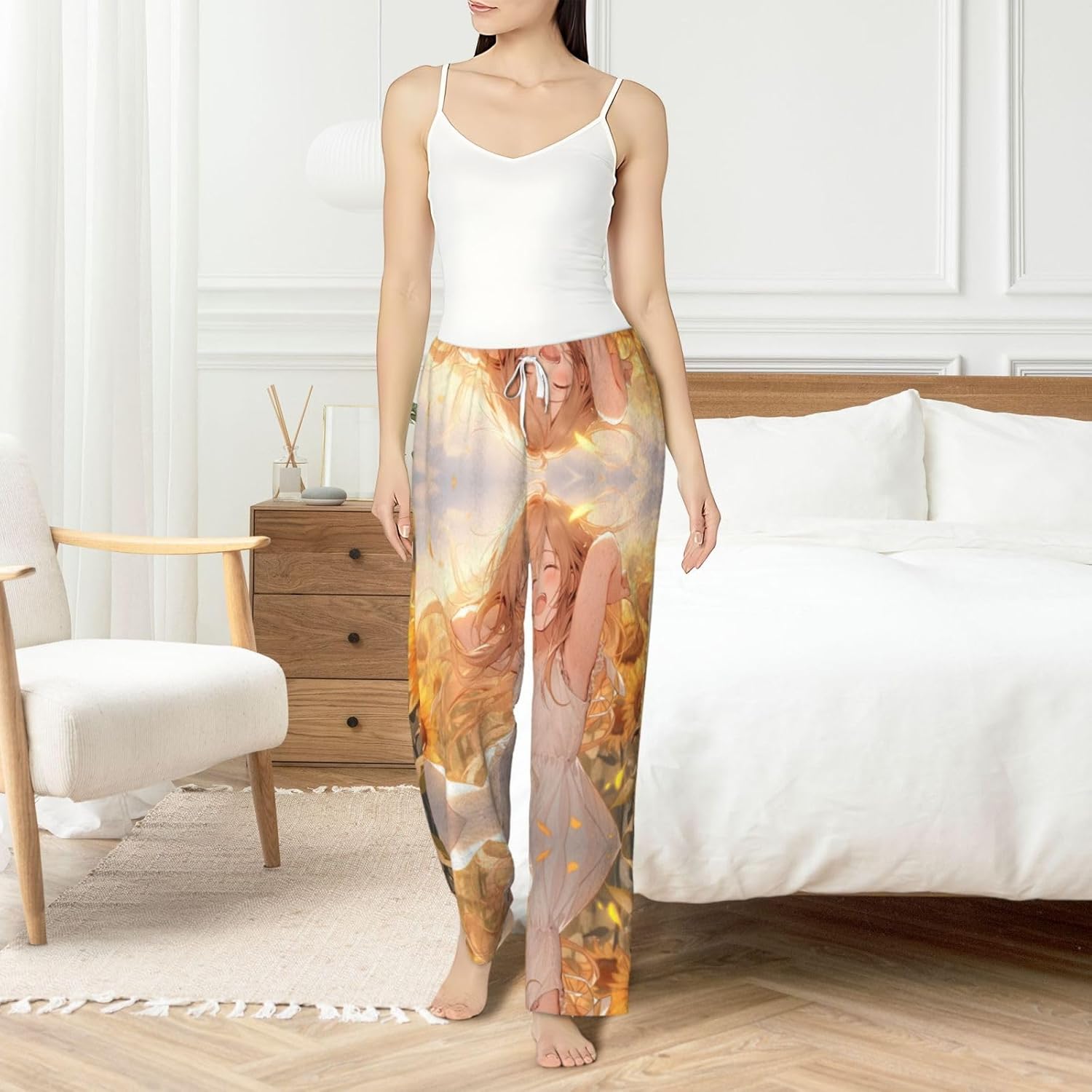 You Are My Sunshine Sunflower Print Fashion Cozy Womens Flannel Pajama Pants,Perfect For Christmas And Everyday Wear