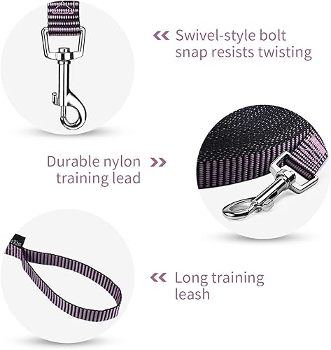 Vista 148 de Hi Kiss - Correa de entrenamiento para perros de 15, 20, 30, 50 o 100 pies, para entrenamiento de agilidad, obediencia y recuperación, jugar, Azul