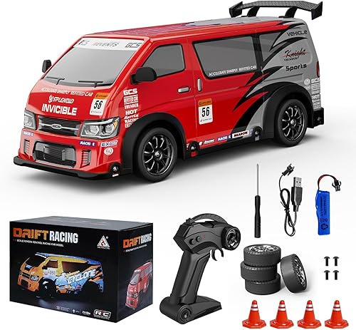 Miniatura 10 de 1:32 de alta velocidad 15.5 mi/h (pico) Monster Auto de control remoto con luces LED, velocidad/dirección ajustable Drift RC coche con batería