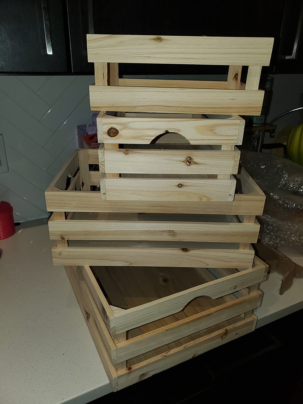 9/mo Finance JUMBO HUMBLE Large Wooden Crates Unfinished Set of 4