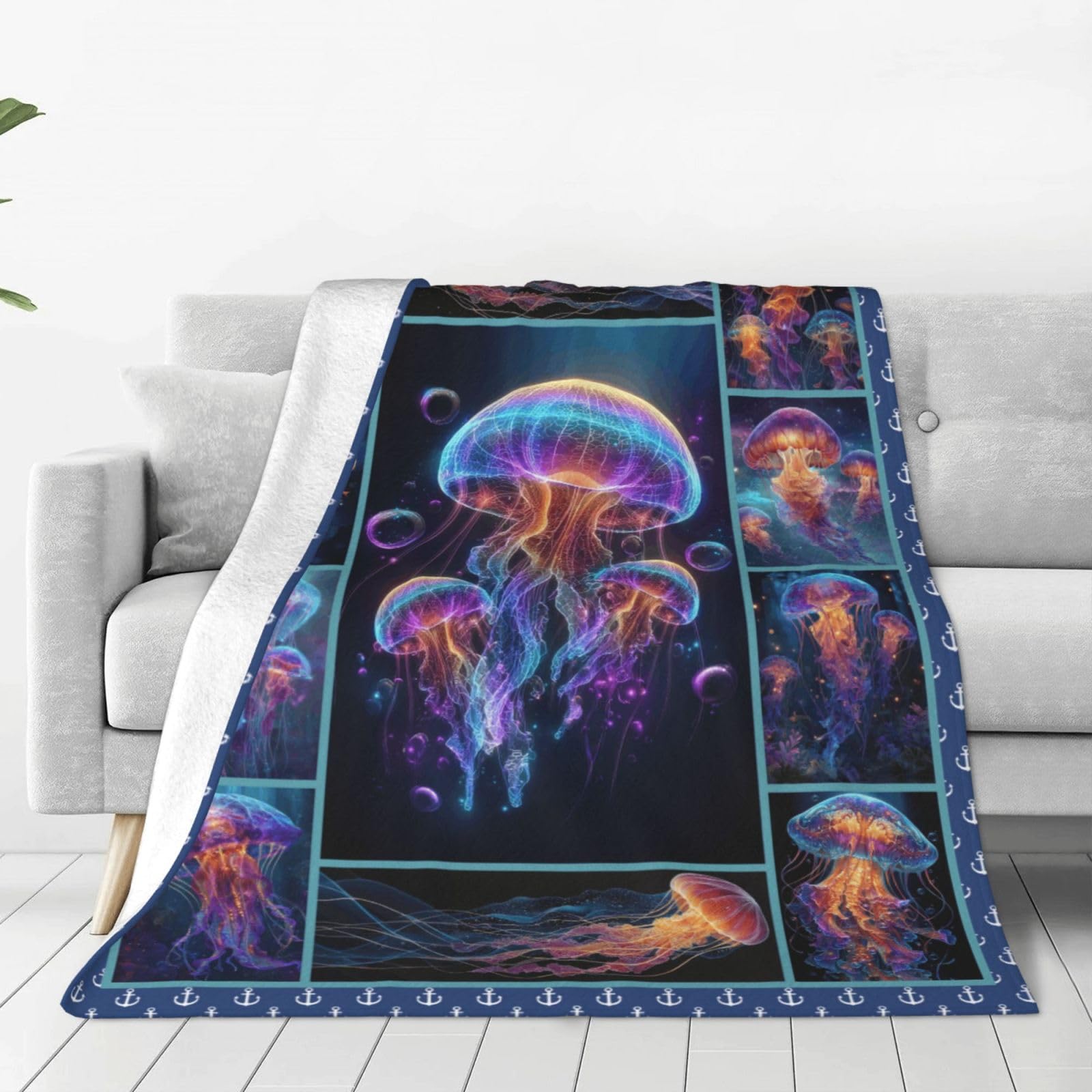 Sweetfox Girls Purple Jellyfish Jellyfish Throw Blanket Jellyfishs Decor Gifts For 50"X40"