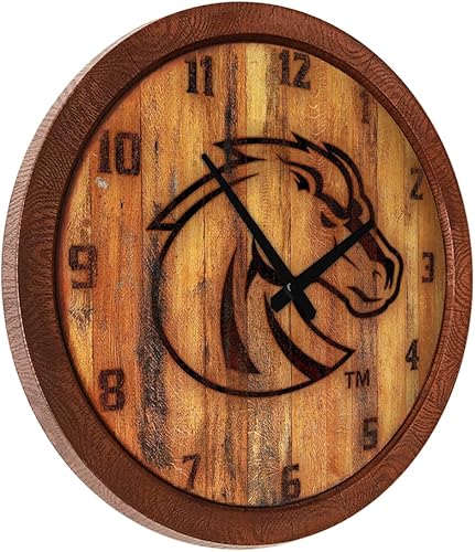 Miniatura 387 de The Fan-Brand NCAA Oklahoma Sooners: Faux Barrel Top Wall Clock Sports Team Bar Sign Décor - Home Man Cave, Party Decoration - Made On Demand