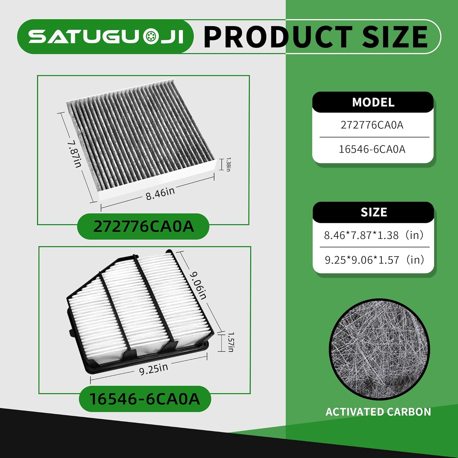 16546-6CA0A 272775NA1A Engine Cabin Air Filter Fits for Nissan Altima 2.5L 2019-2025, Replaces CA12551