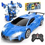 Qumcou Transform Remote Control Car, RC Cars for Boys Age 3-5 6-8, One-Button Transform Toy Cars, 2.4GHz, 360 Spin, 1:16 Scale, Flashing Headlight,3-8 Year Old Grandkids Christmas Birthday Gifts