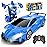 Qumcou Transform Remote Control Car, RC Cars for Boys Age 3-5 6-8, One-Button Transform Toy Cars, 2.4GHz, 360 Spin, 1:16 Scale, Flashing Headlight,3-8 Year Old Grandkids Christmas Birthday Gifts