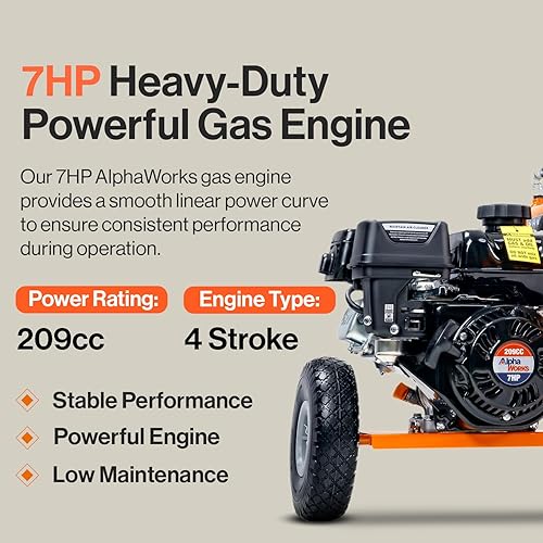 Vista 3 de SuperHandy Divisor de troncos portátil de 20 toneladas de retorno automático rápido Ram sistema Bucher Gear Pump 7HP Motor Horizontal Full Beam