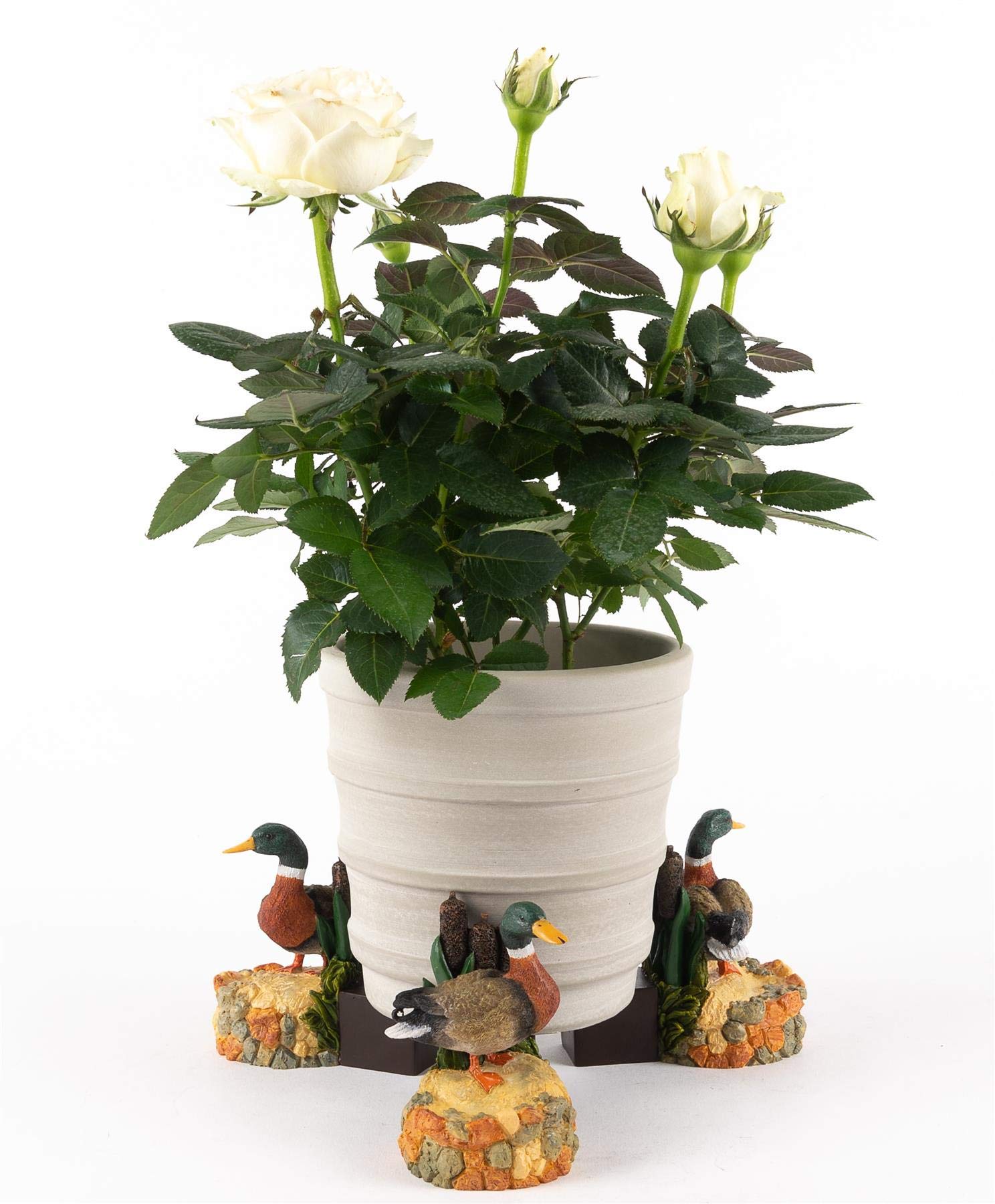 Potty Feet Mallard Duck Figures Plant Pot Feet - Planter Support - Handmade Decorative Ornaments - 3pcs