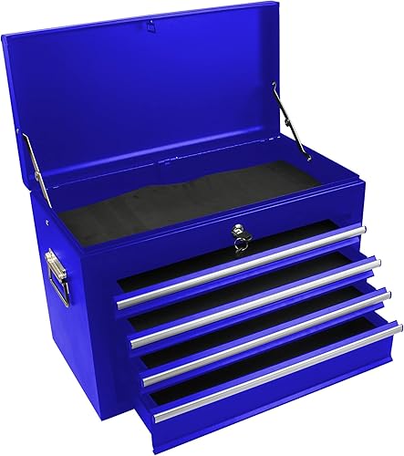 Miniatura 4 de Caja de herramientas rodante de alta capacidad con ruedas y cajones, gabinete de almacenamiento de herramientas de 6 cajones (azul)