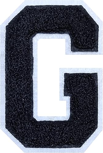 Miniatura 74 de 2 parches de letras de felpilla termo-adhesivas de 4.5 pulgadas, parches de letras universitarias con puntada de felpilla roja/blanca para ropa (H)