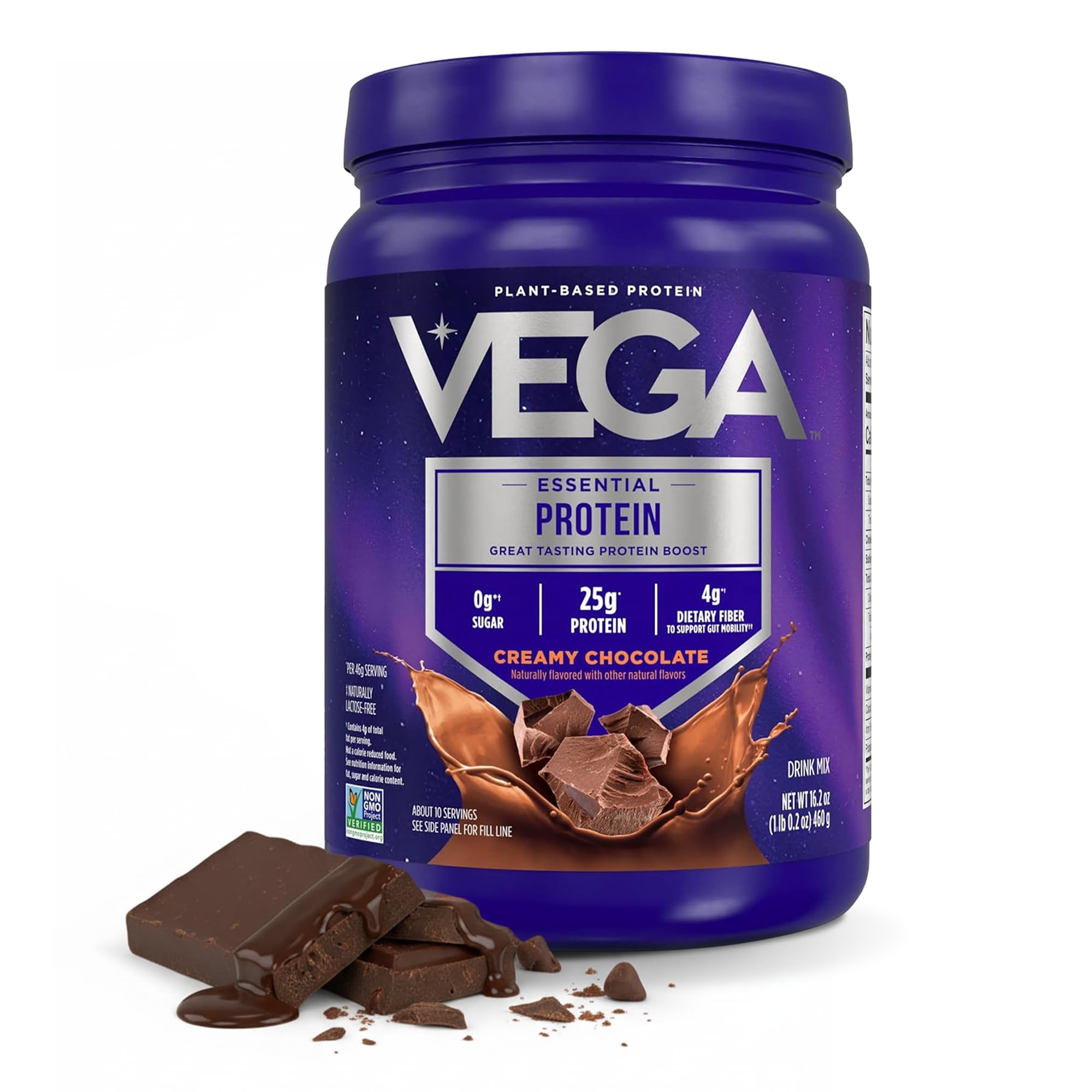 Vega Proteína Vegetal de Ervilha sabor Chocolate, 25 g, 10 porções, 459 g