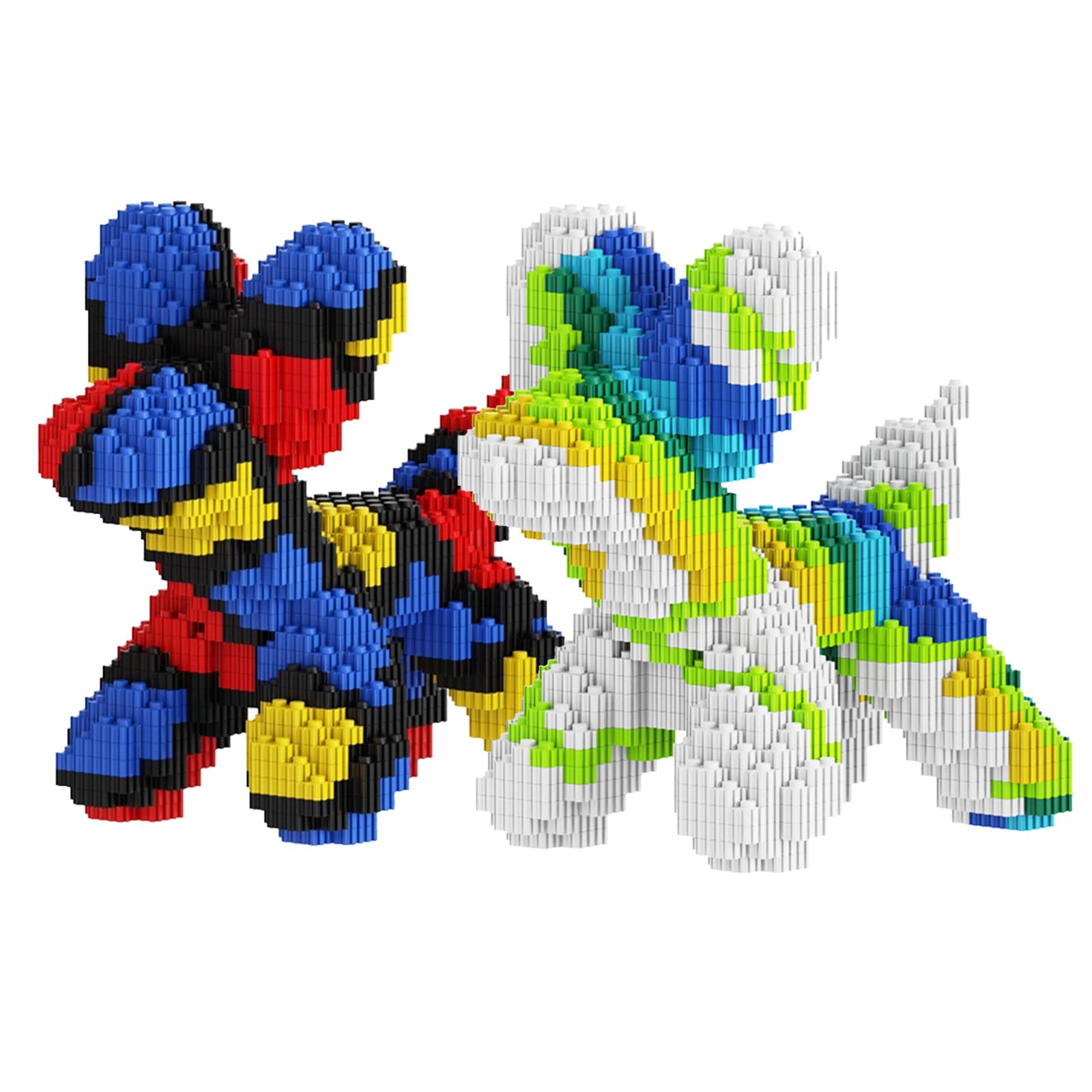 4000PCS Balloon Dog Building Block Set, 2-in-1 Micro Block Kit for Adults, Collectible 3D Model for Home Decor,Compatible with Lego Animal Miniature Building Block Set(Blue and Green)