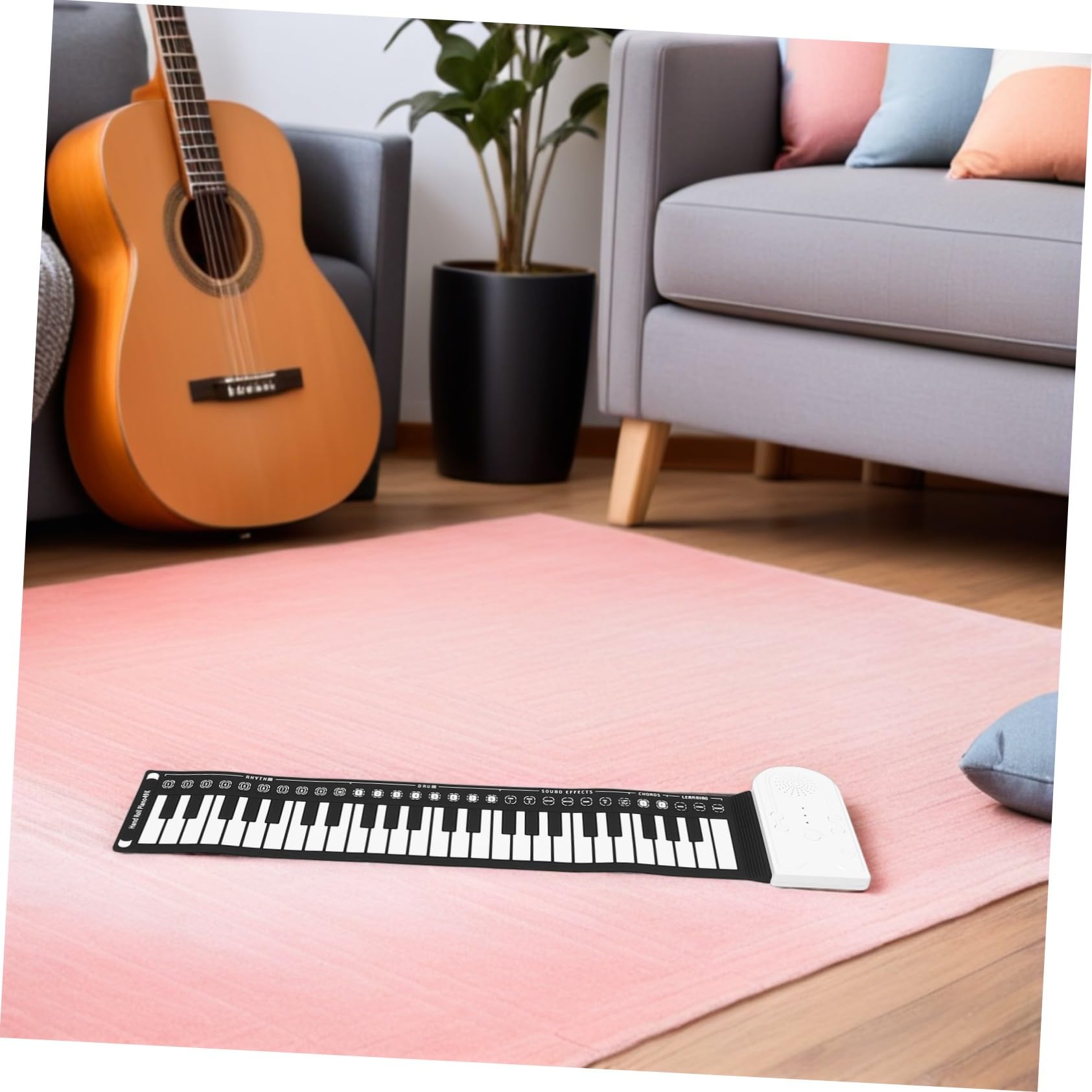 Pianoforte Principianti Arrotolabile in Tasti Silicone per 49 | Portatile e Pieghevole, Uso per Lezioni e Performance Musicali, Sensazione di Esecuzione Realistica